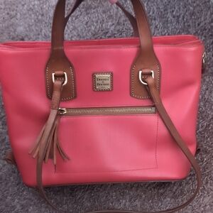 Dooney & Bourke Coral Tote with Brown Accents